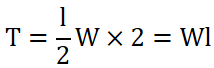 T=l/2 W×2=Wl