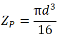 Z_P=(πd^3)/16